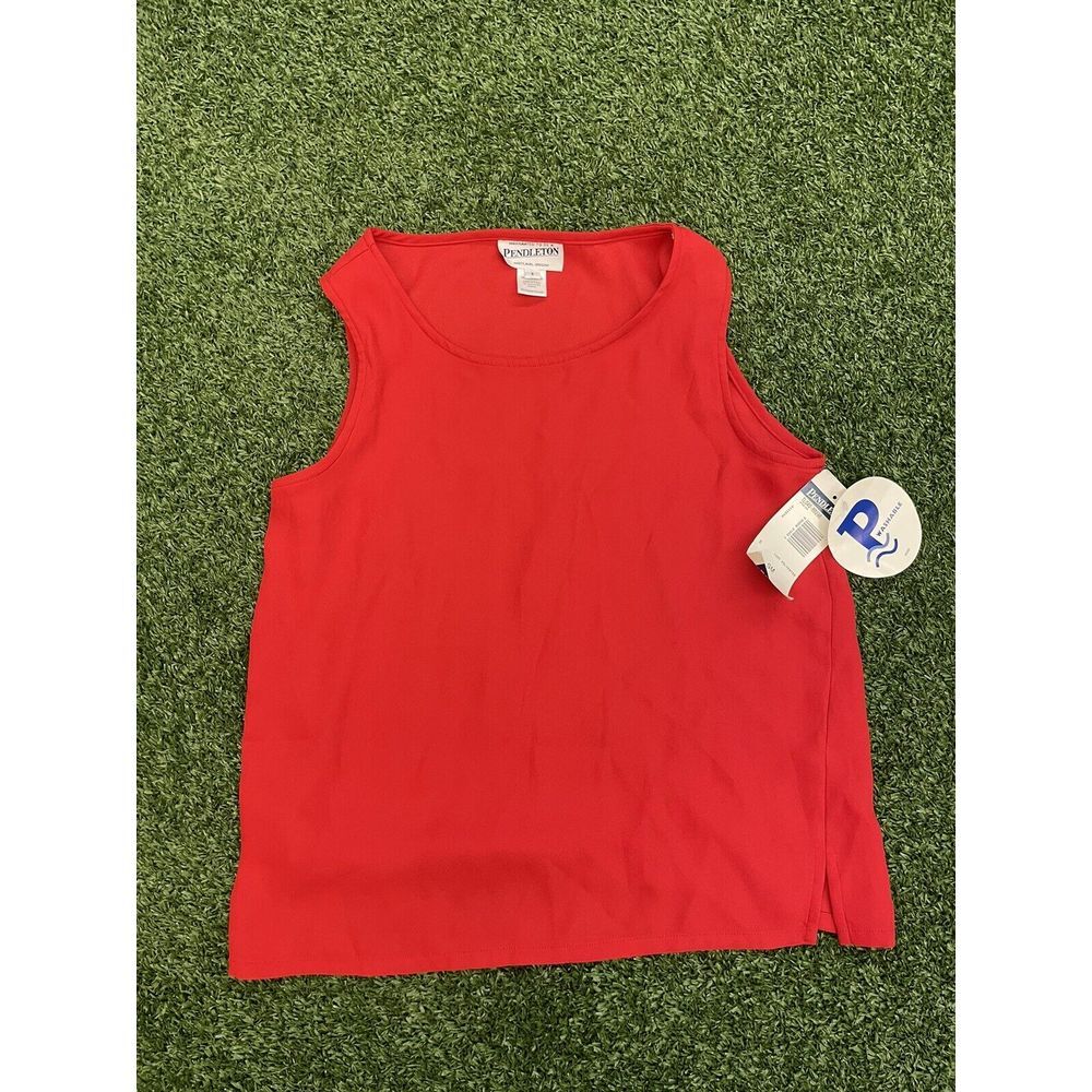 Womens Pendleton Tank Top Red‎ New With Tags 100% Polyester Sleevless Size Small